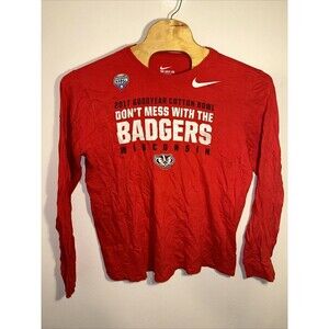 Nike 2017 Goodyear Cotton Bowl Wisconsin Long Sleeve Red XL Athletic Cut Shirt